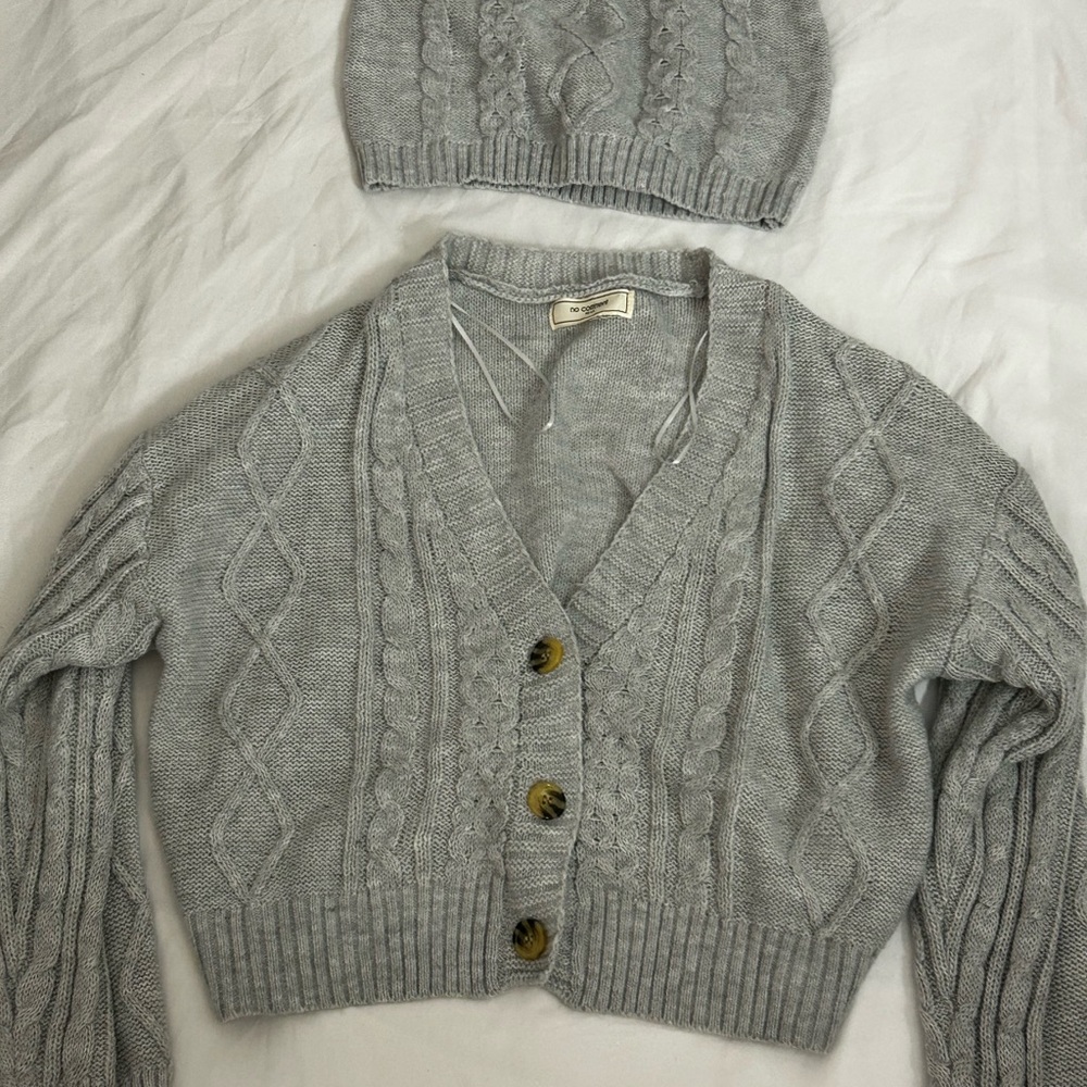 Grey Cardigan Set